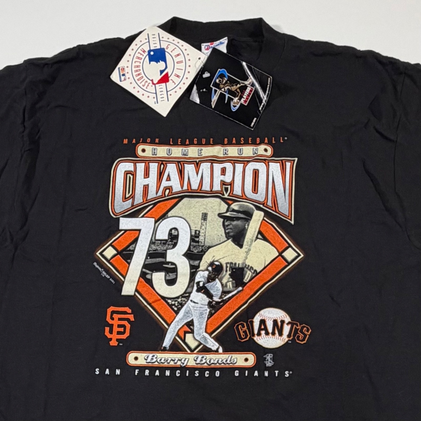 Nwt Vintage 2001 Barry Bonds 73 Home Run Shirt Xl Majestic Giants Nos — image 2 of 5